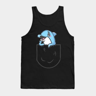 cute dolphin design whale fish animal welfare dolphin Tank Top